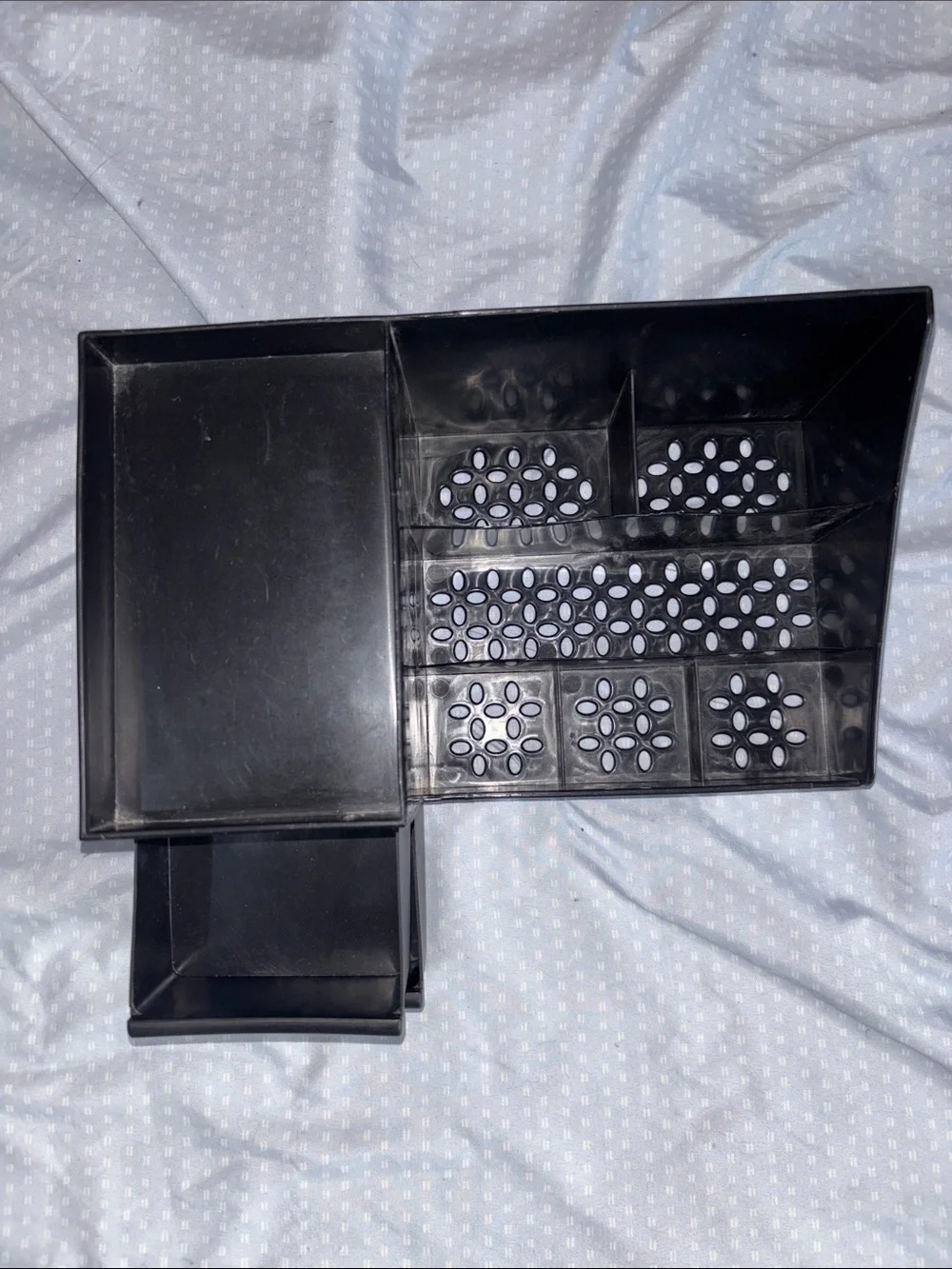 Black Desktop Organizer Storage Caddy - Multi-Compartment